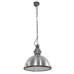 Hängeleuchte Bikkel, Ø 42 cm, stahlfarben, Metall, Glas, E27