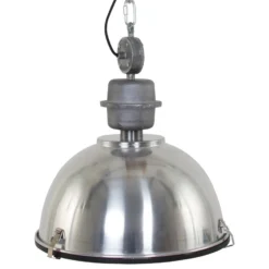 Hängeleuchte Bikkel, Ø 42 cm, stahlfarben, Metall, Glas, E27