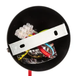 Hängeleuchte Bobi 1 in Schwarz, Kabel rot, 1-fl.