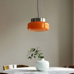 Hängeleuchte BonBon, orange, Ø 25 cm, Glas