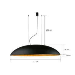 Hängeleuchte Canoe V, schwarz/gold