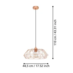 Hängeleuchte Carlton 2 Gitterschirm kupfer Ø45,5cm