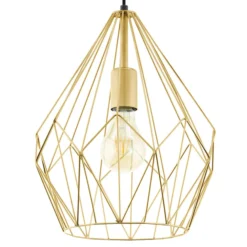 Hängeleuchte Carlton mit Käfigschirm, gold Ø 31cm