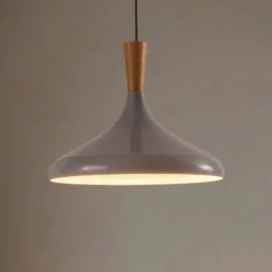 Hängeleuchte Chris, grau/weiß, Ø 35 cm, Metall