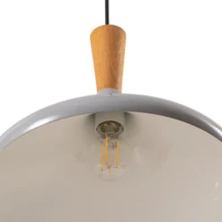 Hängeleuchte Chris, grau/weiß, Ø 35 cm, Metall