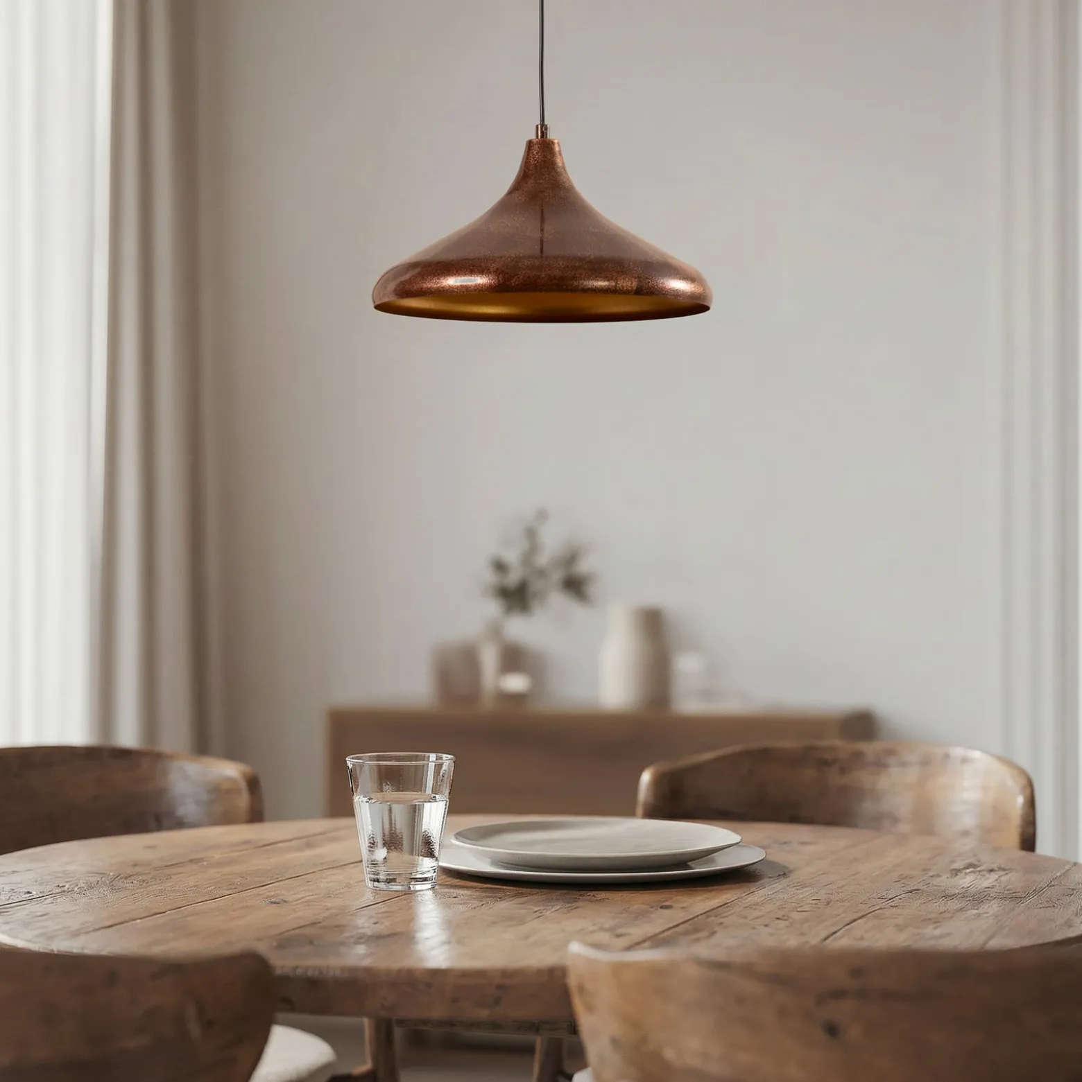Hängeleuchte Claus, kupfer/gold, Ø 35 cm, Metall