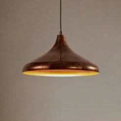 Hängeleuchte Claus, kupfer/gold, Ø 35 cm, Metall