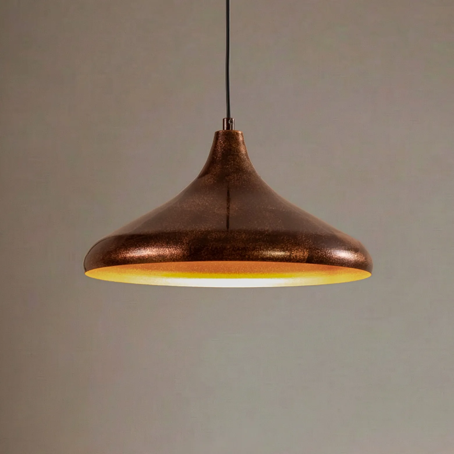 Hängeleuchte Claus, kupfer/gold, Ø 35 cm, Metall