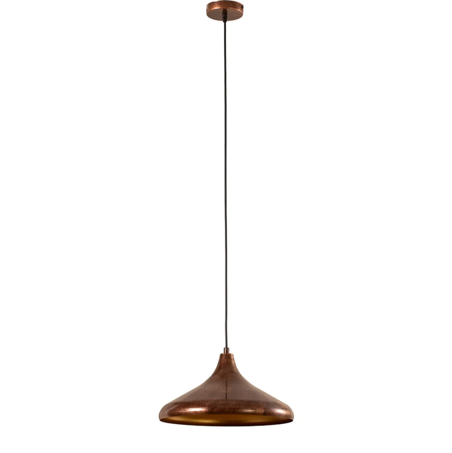 Hängeleuchte Claus, kupfer/gold, Ø 35 cm, Metall