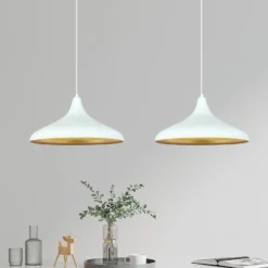 Hängeleuchte Claus, weiß, Länge 85 cm, 2-flammig, Metall