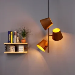 Hängeleuchte Colt, dreiflammig, edelrost