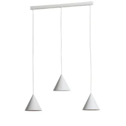Hängeleuchte Cono, dreiflammig, linear, Länge 75 cm, weiß