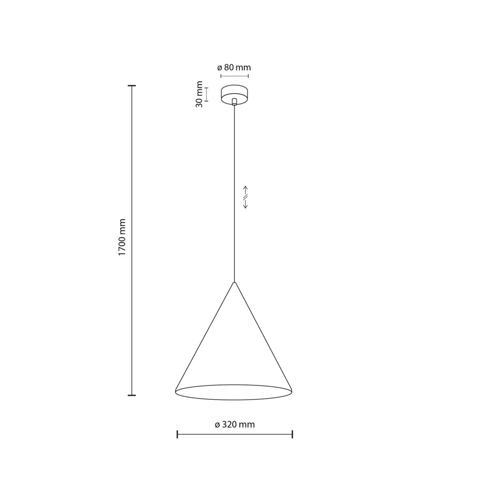 Hängeleuchte Cono, einflammig, Ø 32 cm, gelb