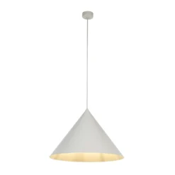 Hängeleuchte Cono, 1-flammig, Ø 50 cm, beige, E27