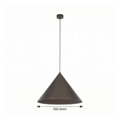 Hängeleuchte Cono, 1-flammig, Ø 50 cm, braun, E27