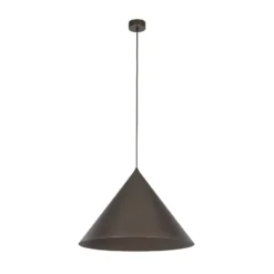 Hängeleuchte Cono, 1-flammig, Ø 50 cm, braun, E27
