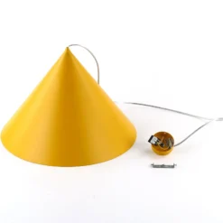 Hängeleuchte Cono, 1-flammig, Ø 50 cm, gelb, E27