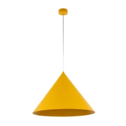 Hängeleuchte Cono, 1-flammig, Ø 50 cm, gelb, E27