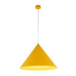 Hängeleuchte Cono, 1-flammig, Ø 50 cm, gelb, E27