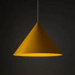 Hängeleuchte Cono, 1-flammig, Ø 50 cm, gelb, E27