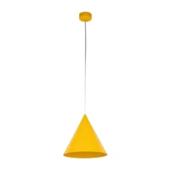 Hängeleuchte Cono, 1-flammig, Ø 27 cm, gelb, E27