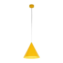 Hängeleuchte Cono, 1-flammig, Ø 27 cm, gelb, E27