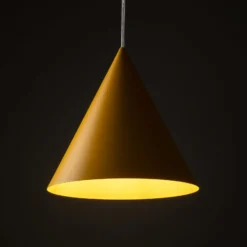 Hängeleuchte Cono, 1-flammig, Ø 27 cm, gelb, E27