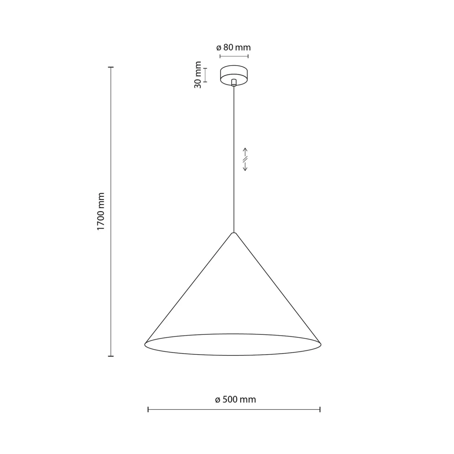 Hängeleuchte Cono, 1-flammig, Ø 50 cm, grün, E27