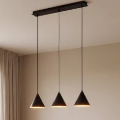 Hängeleuchte Cono, 3-flammig, schwarz, E27