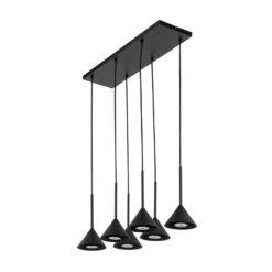 Hängeleuchte Cono Mini, 6-flammig, schwarz GU10