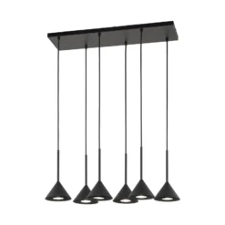 Hängeleuchte Cono Mini, 6-flammig, schwarz GU10