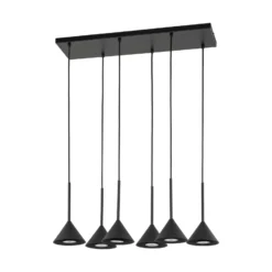 Hängeleuchte Cono Mini, 6-flammig, schwarz GU10