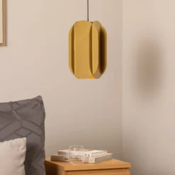 Hängeleuchte Corner, goldfarben, Höhe 35 cm, Metall, E27