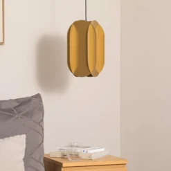 Hängeleuchte Corner, goldfarben, Höhe 35 cm, Metall, E27
