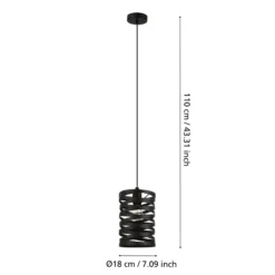 Hängeleuchte Cremella, Ø 18 cm, schwarz, Stahl