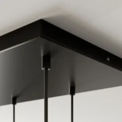 Hängeleuchte Cubus, 95 cm lang, 8-flammig, rauchgrau, Glas