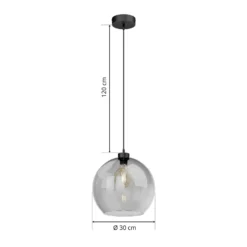 Hängeleuchte Cubus, rauchgrau, Glas, Ø 30 cm, E27