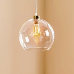 Hängeleuchte Cubus, transparent, Glas, Ø 30 cm, E27