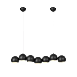 Hängeleuchte Cupolo, schwarz, Eisen, Länge 101 cm, 7-flammig