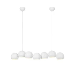 Hängeleuchte Cupolo, weiß, Eisen, Länge 101 cm, 7-flammig