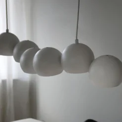 Hängeleuchte Cupolo, weiß, Eisen, Länge 101 cm, 7-flammig