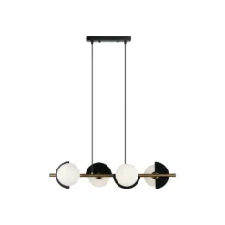 Hängeleuchte Darcy, schwarz/bronze, 4-flammig