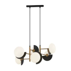 Hängeleuchte Darcy, schwarz/bronze, 6-flammig