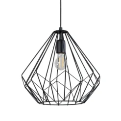 Hängeleuchte Diamond, schwarz, Metall, Ø 37 cm, E27