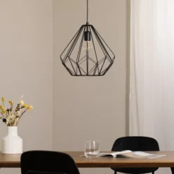 Hängeleuchte Diamond, schwarz, Metall, Ø 37 cm, E27