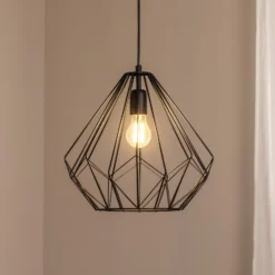 Hängeleuchte Diamond, schwarz, Metall, Ø 37 cm, E27