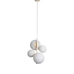 Hängeleuchte Dione, opal/creme, 4-flammig
