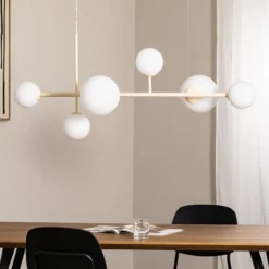 Hängeleuchte Dione, opal/creme, 6-flammig