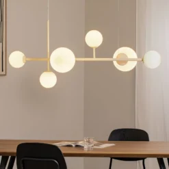 Hängeleuchte Dione, opal/creme, 6-flammig