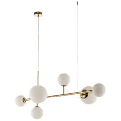 Hängeleuchte Dione, sechsflammig, gold